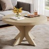 Tribesigns 31.5" Wood Round Coffee Table with Double X-Shaped Base - 4 of 4
