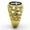 Slickblue Stainless Steel Ring for Men, Two-Tone Gold Finish, No Stone, Cross Accent, Epoxy Detail, Size 8-13 - 4 of 4