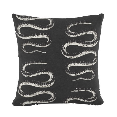 Snake Print Square Throw Pillow Black/White - Skyline Furniture