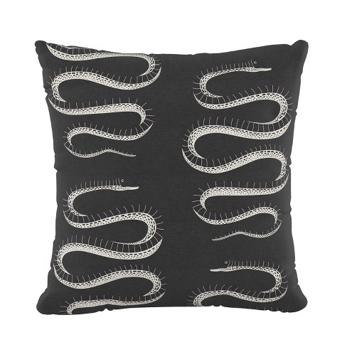 Snake Print Square Throw Pillow Black/white - Skyline Furniture