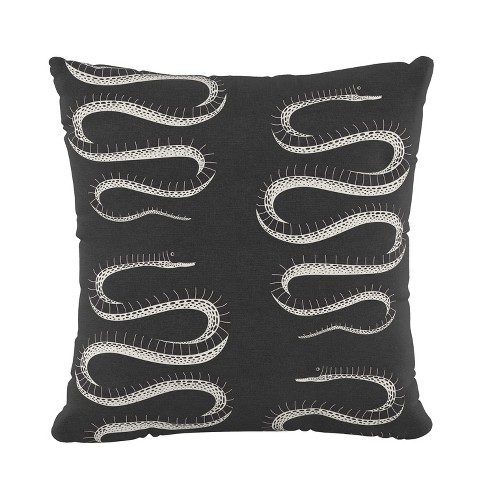 Snake Print Square Throw Pillow Black/White - Skyline Furniture - image 1 of 4
