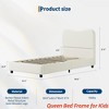 Twin/Full/Queen Size Bed Frame for Kids w/ Velvet Upholstered Headboard, Cute Low Profile Platform Bed for Girls and Boys - 2 of 4