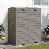Syemin Outdoor Trash Cans 76 Gallon Outdoor Trash Can with Lid Waterproof Outdoor Garbage Can Indoor Use Trash Bin, Grey, 30.67"*16.26"*33.86" - 2 of 4
