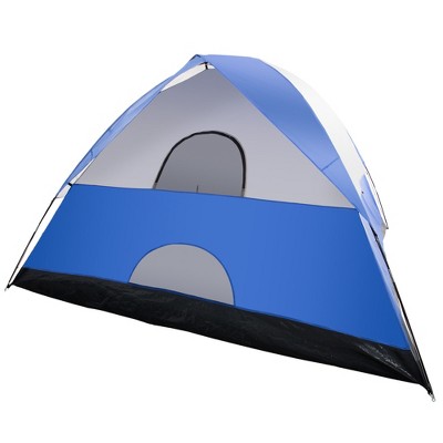 Leisure Sports 6-Person Waterproof Dome Tent for Camping - Blue/Grey