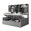Twin/Full Size Wooden Daybed with All-in-One Storage Cabinet, Open Shelves and Under-bed Storage Space, White/Gray-ModernLuxe - 4 of 4