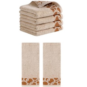 REGALWOVEN Cotton Jacquard Soft Absorbent Hand Towel for Bathroom Home 13" x 29" - 1 of 4