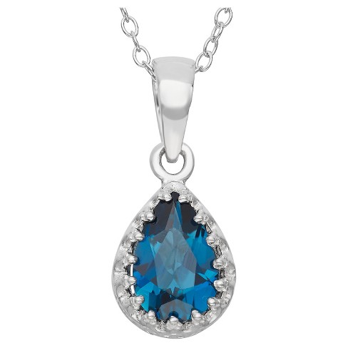 Pear-cut London Blue Topaz Crown Pendant In Sterling Silver : Target