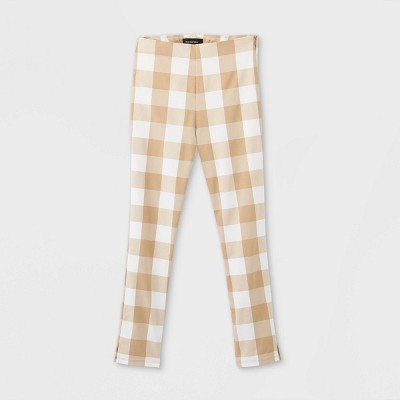 plaid cropped pants