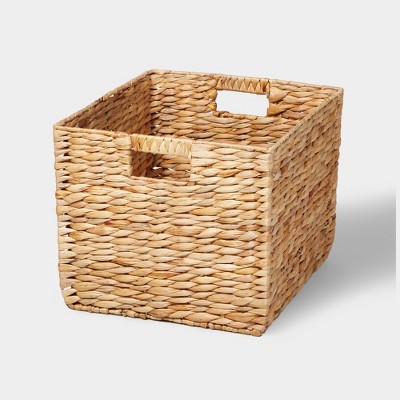 Casafield 12 X 12 Water Hyacinth Storage Baskets, Natural - Set Of 2  Collapsible Cubes, Woven Bin Organizers For Bathroom, Bedroom, Laundry,  Pantry : Target