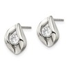 Chisel Stainless Steel Polished with Cubic Zirconia Stud Earrings - 4 of 4