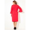 Catherines Women's Plus Size Faux Pearl Trim Ruffle Sleeve Shift Dress - 3 of 4