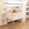 LOVMOR Modern Faux Fur Entryway Bench Upholstered Padded with Storage - 4 of 4