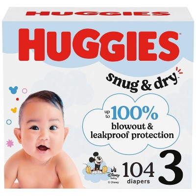 Huggies Snug & Dry Baby Disposable Diapers – (Select Size and Count)