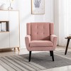 Modern Soft Velvet Accent Chair with Curved Back for Living Room,Arm Chair with Metal Legs,Upholstered Accent Chair for Home Office-Koiai - 2 of 4