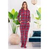 ADR Women's Plush Fleece One Piece Hooded Footed Zipper Pajamas, Soft Adult Jumpsuit PJs with Hood - 2 of 4