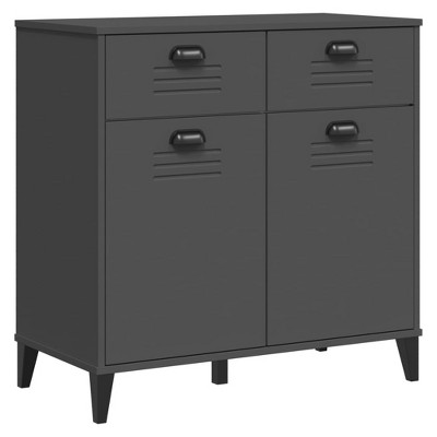 vidaXL SENJA Sideboard Rattan Look Brown 44.1"x15.7"x31.5" Solid Wood Pine