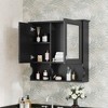 MOEPISY 30 Inch Wall Mounted Home Storage with Doors & Mirror, Adjustable Shelf, Bathroom Storage Cabinet over Toilet Black - 4 of 4