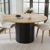 PexFix 52 in.H Solid Wood Round Dining Table Kitchen Table for 4-6 with Tabletop and Cylindrical Base for Living/Dining Room Coffee Office in Natural - 2 of 4