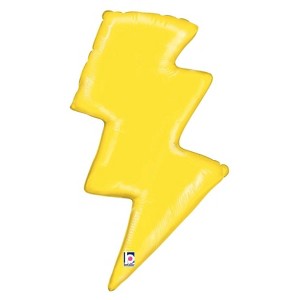 LOONBALLOON Space Hero Earth Theme Balloons - 36 inch LIGHTNING BOLT Yellow Balloon: Bright Décor for Cosmic Celebrations - 1 of 1