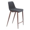 HomeRoots Set of Two 26" Black And Brown Faux Leather And Steel Counter Height Bar Chairs - 4 of 4