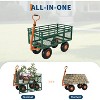 Acekool Heavy Duty Garden Cart Wagon, 500 lbs Capacity, Removable Sides, 10" Wheels, 180° Rotating Handle for Lawn, Yard, Outdoor Tasks - 3 of 4