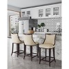 Set of 3 Emperor Upholstered Beech Wood Barstools - Manhattan Comfort - 2 of 4