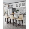 Set of 3 Emperor Upholstered Beech Wood Barstools - Manhattan Comfort - image 2 of 4