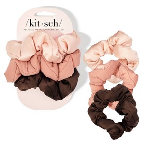 Kitsch Mass Puffy Scrunchies - 3pk - Rosewood - 1 of 4