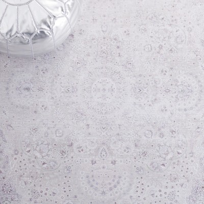 Beige Easy-Care Synthetic 6' x 9' Non-Slip Area Rug