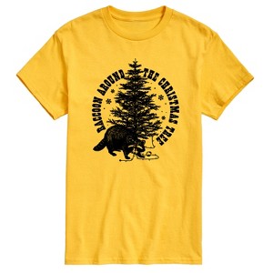 Men's - Instant Message - Raccoon Around The Christmas Tree Short Sleeve Graphic T-Shirt - 1 of 4
