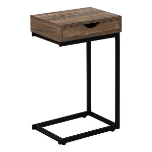 FONTOI C-shaped Side Table with Drawer, Bedside Table, Snack Stand for Living Room, Bedroom, Brown, 10.25"*24.5"*16" - 1 of 4