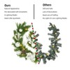 GustoWave 6 ft. Prelit Christmas Garland with 20 Warm White LED Lights, Flowers & Bows, Lighted Xmas Holiday Garlands - 2 of 4