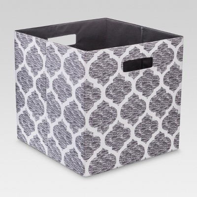 grey and white storage bins