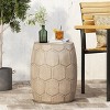 Maggift Patio End Table, Decorative Unique Design Coffee Table for Drinks, Plants and Accessories, Beige, 15.25"*15.25"*18.25" - 3 of 4