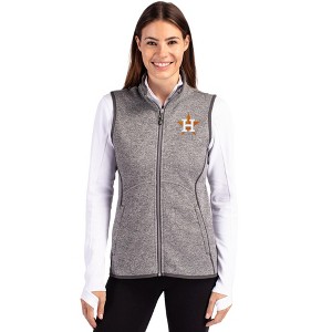 Houston Astros Cutter & Buck Mainsail Sweater Knit Womens Full Zip Vest - 1 of 1