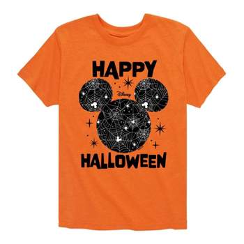 Boys' Disney Happy Halloween Silhouette Short Sleeve Graphic T-Shirt - Heather Orange