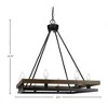 Toltec Lighting Belmont 8 - Light Chandelier in  Matte Black/Wood Grain - 2 of 2