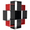 YIYIBYUS Creative Wall Mounted Bookcase Book Shelf Black and Red Bookcase with 9 Compartments - 4 of 4
