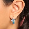 Disney Lilo and Stitch Blue Crystal Enamel Hoop Earring - 2 of 4