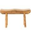 Vintiquewise Rustic Carved Wood Natural Edge Entryway Log Accent Bench - 3 of 4