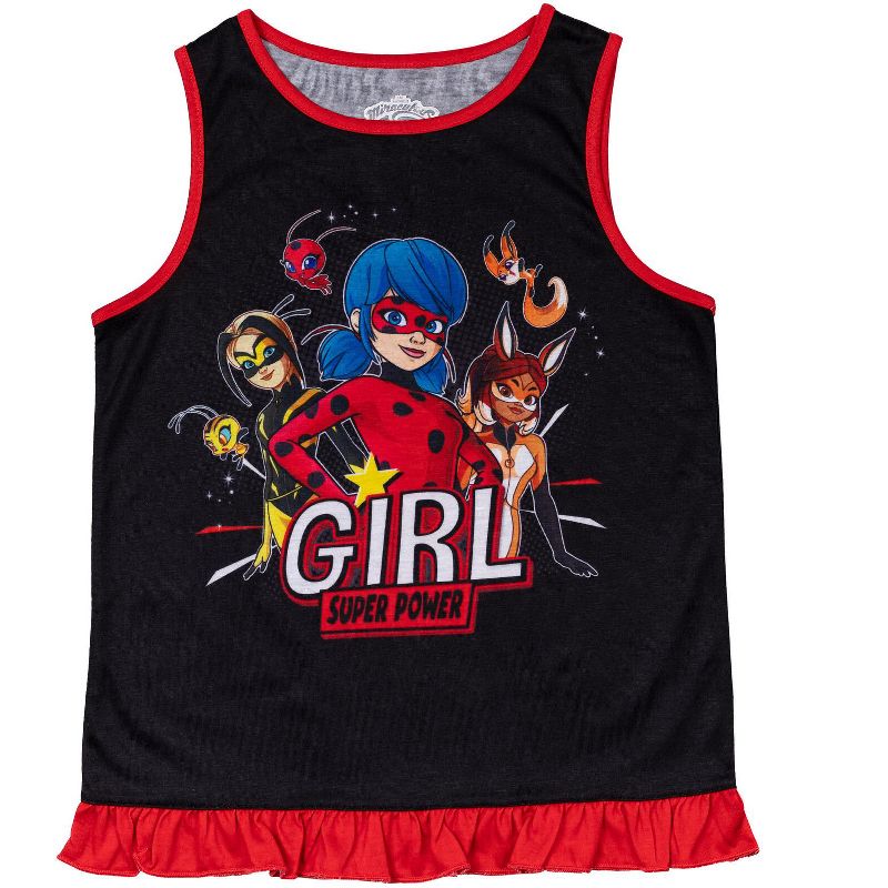 Miraculous Rena Rouge Ladybug Girls Pullover Pajama Shirt and Shorts Little Kid to Big Kid, 3 of 9