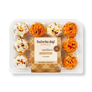 Harvest Vanilla Mini Cupcakes - 10oz/12ct - Favorite Day™ - 1 of 3