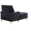 NicBex Couches for Living Room 37.4" Oversized Chaise Fabric Upholstered 1-Seater Sofa Couch Lounger Comfort Sleeper Sofa with Solid Wood Legs, Black - 4 of 4