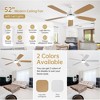 52 Inch Flush Mount & 3 Downrods Ceiling Fans with Lights and Remote Low Profile Ceiling Fan Reversible DC Motor for Bedroom Living Room Patio - 2 of 4