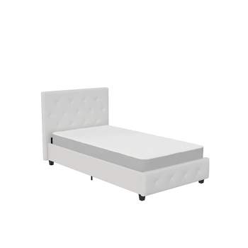 Dakota Upholstered Bed with Signature Sleep Tranquility 6" Mattress White - Dorel Home Products