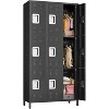 9-Door Metal Office Storage Cabinet with 27 Hooks & 9 Shelves, 72" Tall Steel Lockers, Employee Locker Cabinet for Office,School Storage - 2 of 4
