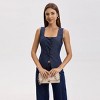 Women's Square Neck Sleeveless Front Bow Tie Closure Vest Top - A New Day™ - 3 of 4