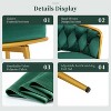 green Swivel bar height bar stools set of 2, hand woven back and gold metal legs, modern low back upholstered kitchen chair - 3 of 4