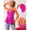 INSPIRE CHIC Women's Sleeveless Deep V Neck Shimmer Metallic Peplum Party Cami Top - 2 of 4