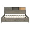 Whisen Twin Size Wooden Daybed with Storage Drawers, Charging Ports, Pushable Top Shelf - 3 of 4
